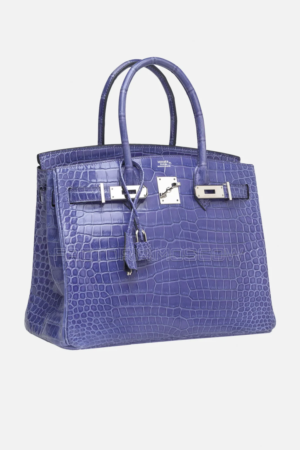 Hermes Birkin 30 Shiny Bleu Brighton Porosus Crocodile PHW