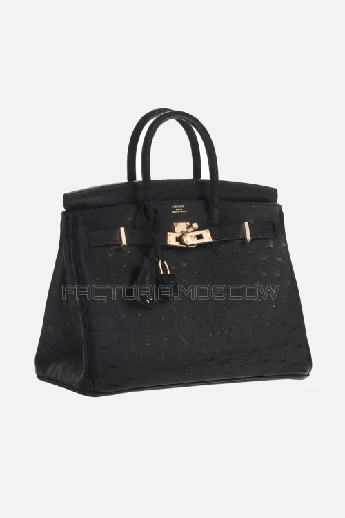 Hermes Birkin 25 Black Ostrich GHW