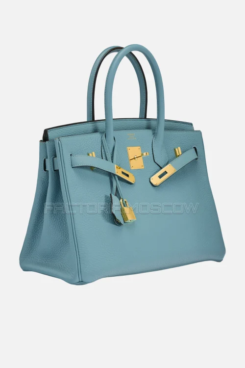 Hermes Birkin 30 Bleu Saint Cyr Togo GHW