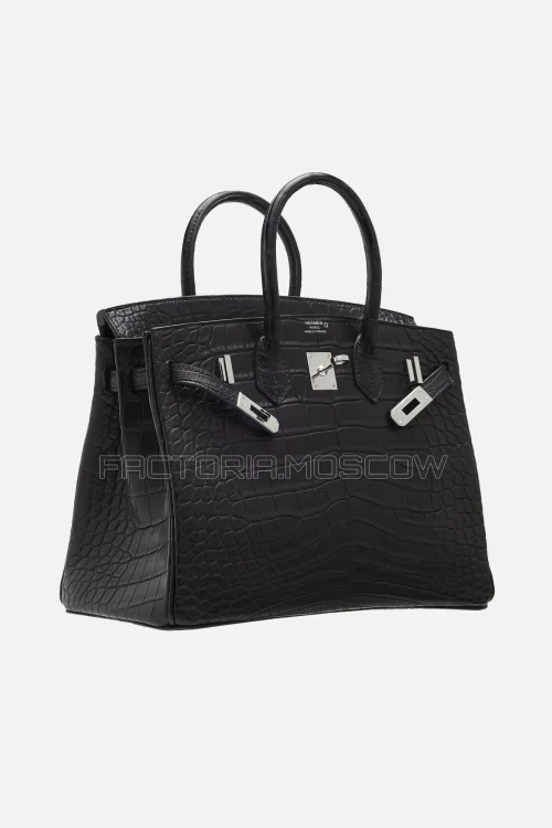 Hermes Birkin 25 Alligator Matte Black PHW