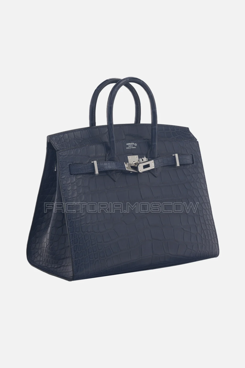 Hermes Birkin Sellier 25 Matte Bleu Indigo Alligator PHW