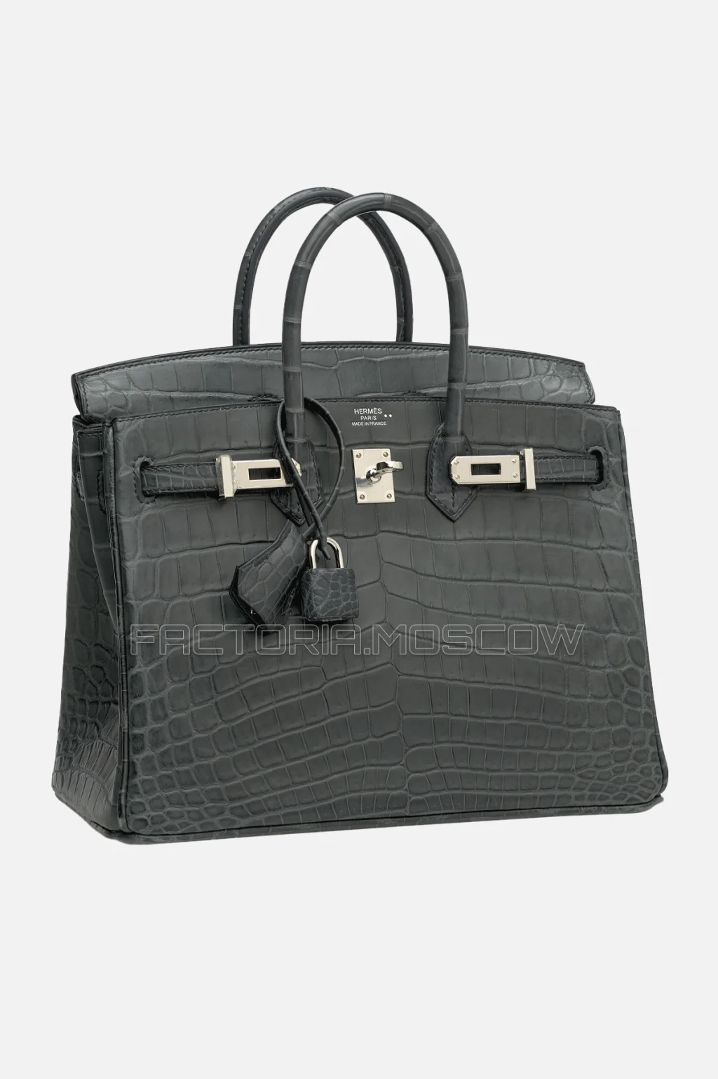 Hermes Birkin 25 Matte Plomb Niloticus Crocodile PHW