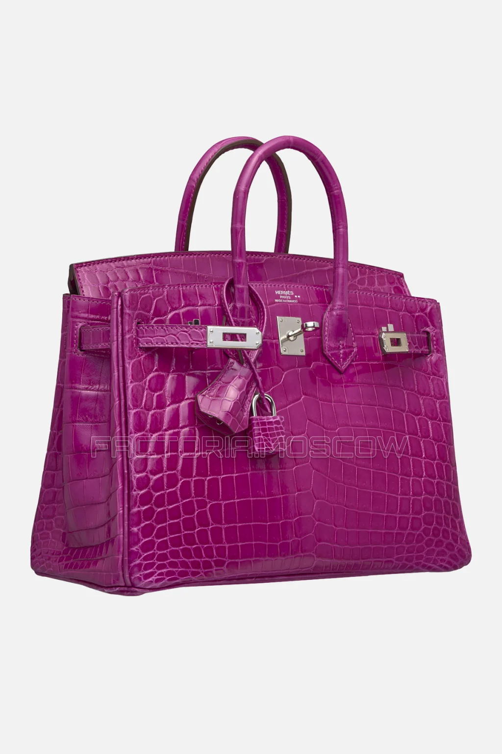 Hermes Birkin 25 Shiny Rose Pourpre Niloticus Crocodile PHW