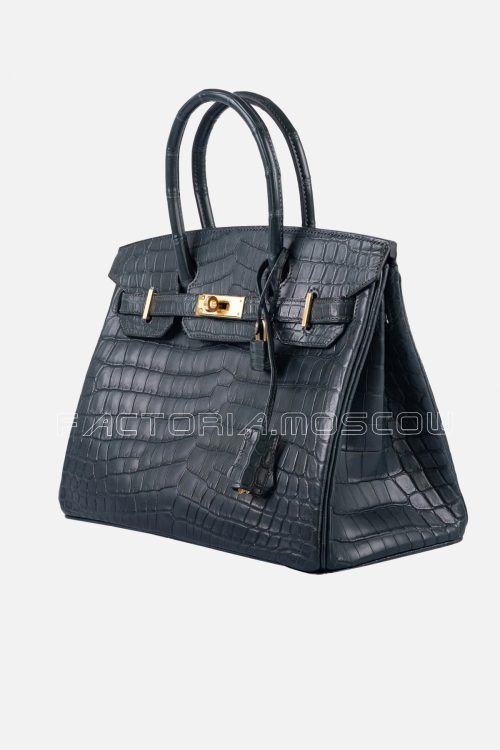 Hermes Birkin 30 Shiny Vert Fonce Niloticus Crocodile GHW