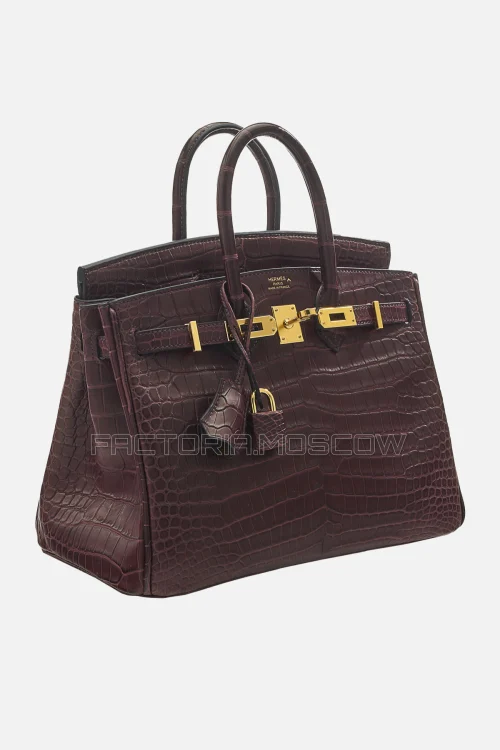 Hermes Birkin 25 Matte Rouge Sellier Porosus Crocodile GHW