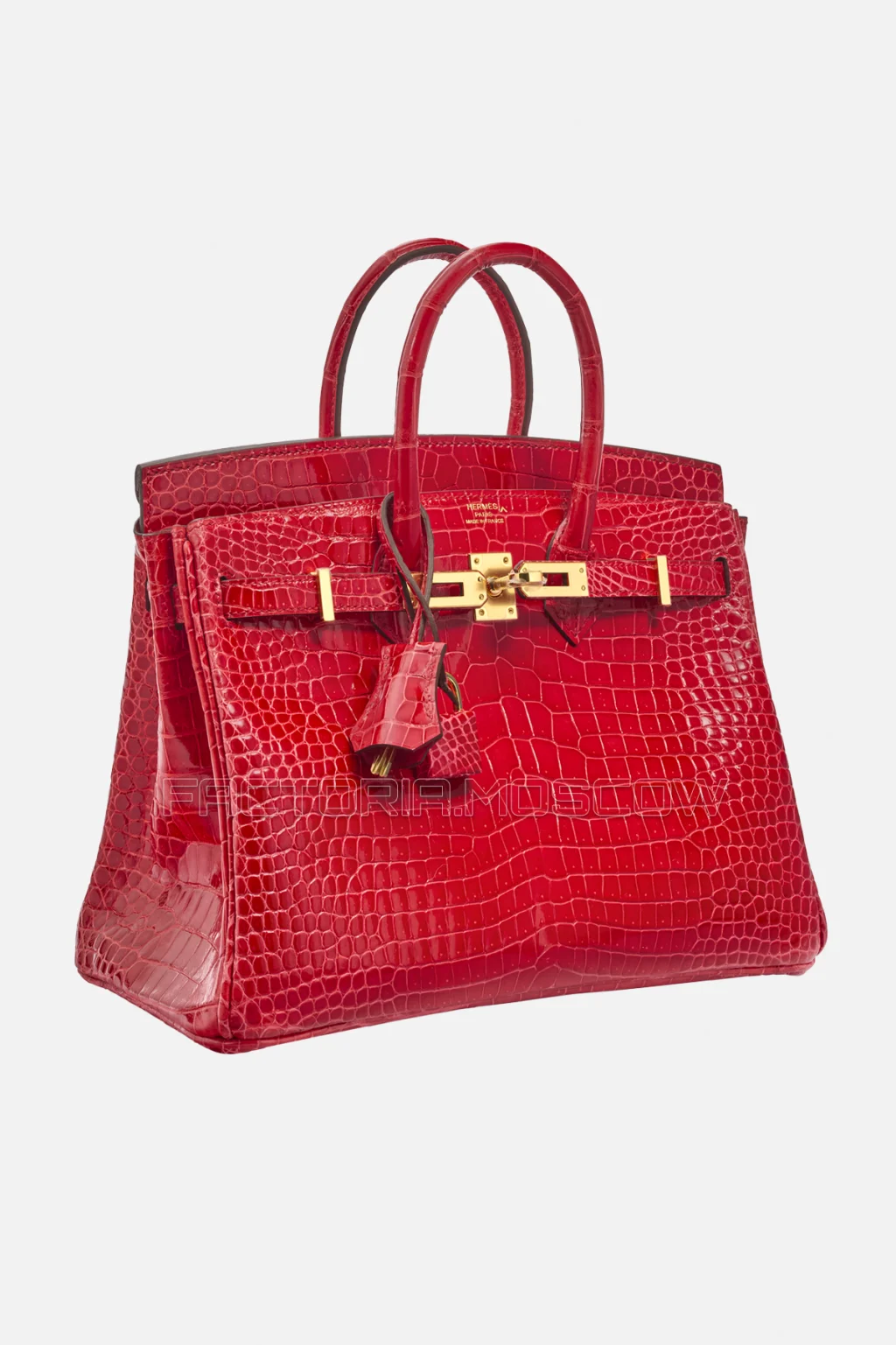 Hermes Birkin 25 Shiny Rouge De Coeur Porosus Crocodile GHW