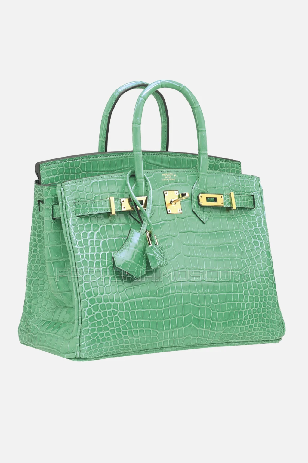 Hermes Birkin 25 Shiny Vert Jade Porosus Crocodile GHW