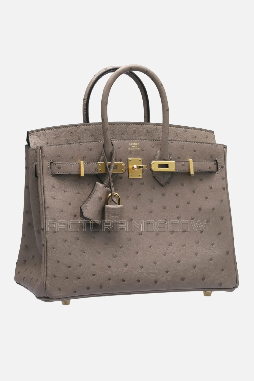 Hermes Birkin 25 Gris Tourterelle Ostrich GHW
