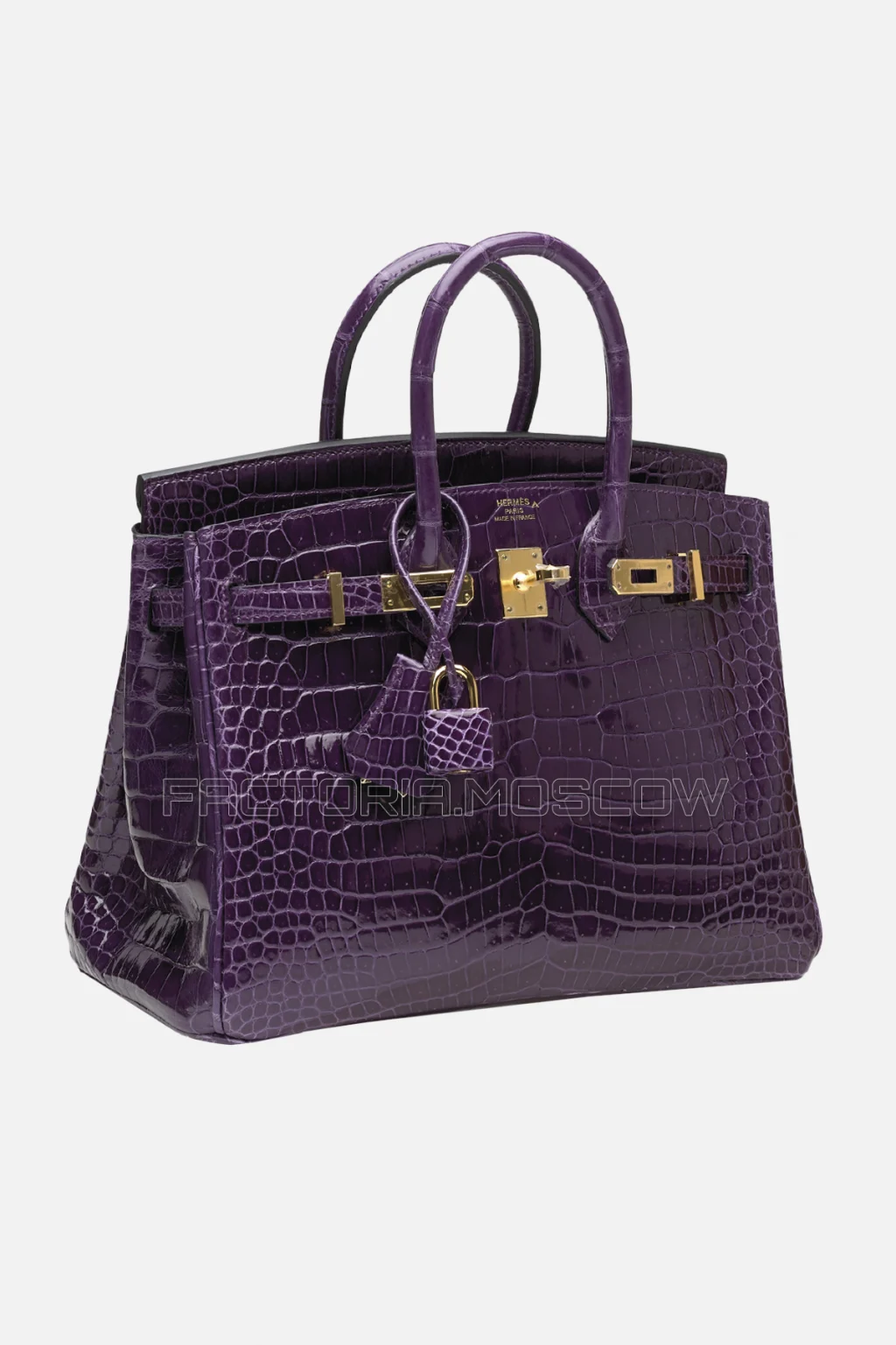 Hermes Birkin 25 Shiny Cassis Porosus Crocodile GHW