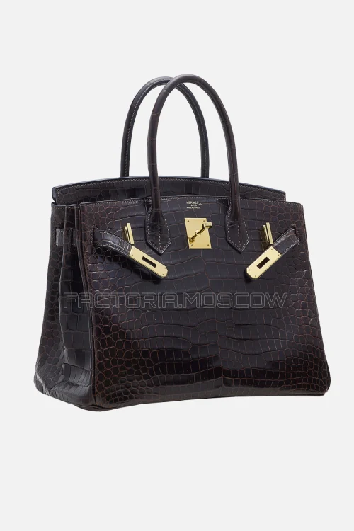 Hermes Birkin 30 Matte Ébene Porosus Crocodile GHW
