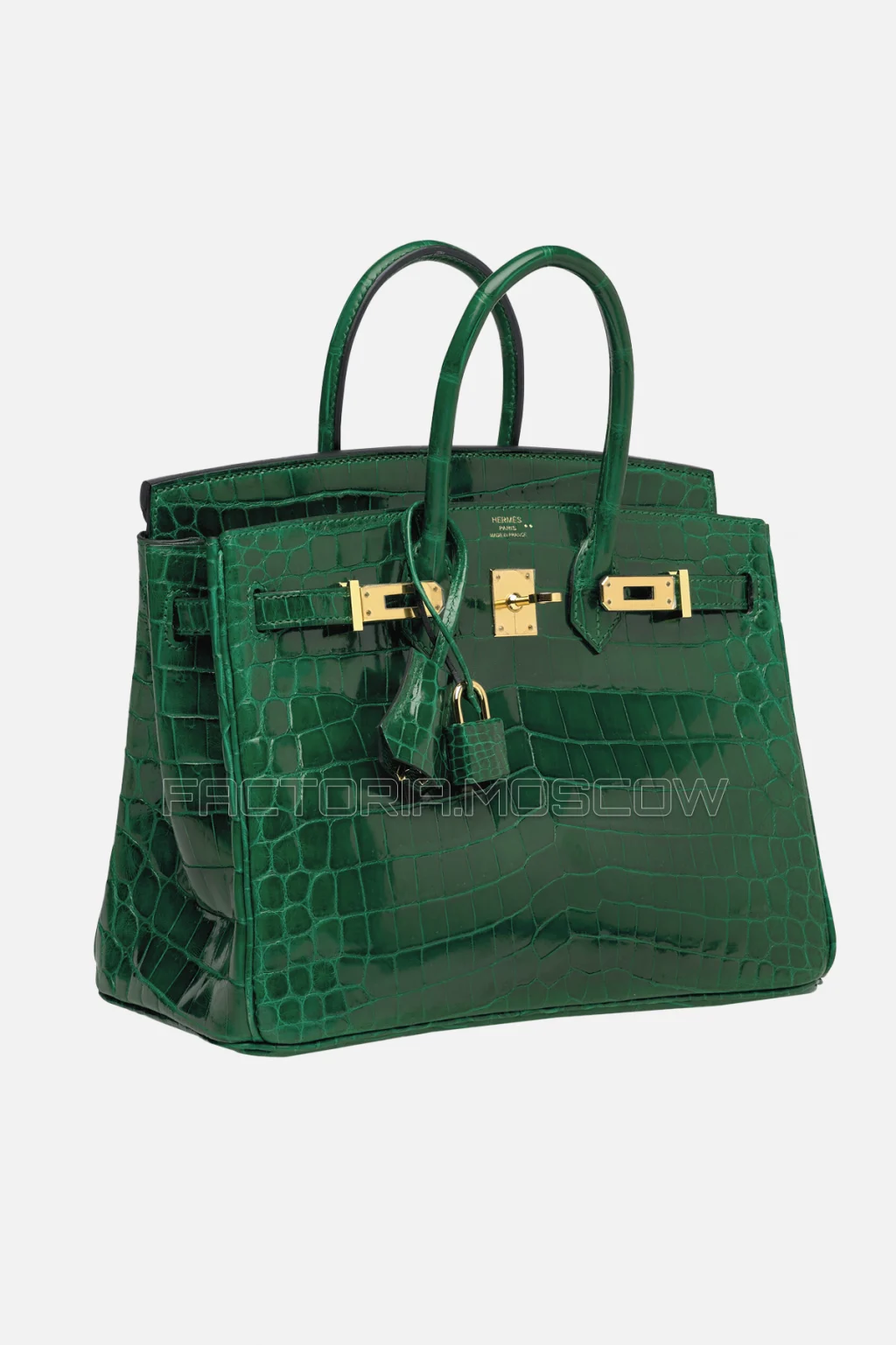 Hermes Birkin 25 Shiny Vert Emeraude Niloticus Crocodile GHW