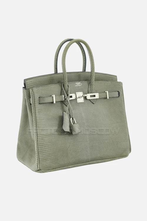 Hermes Birkin 25 Shiny Gris Fonce Niloticus Lizard PHW