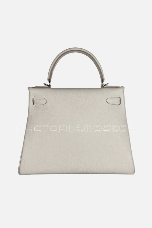 Hermes Kelly Retourne 28 Togo Colour Craie PHW