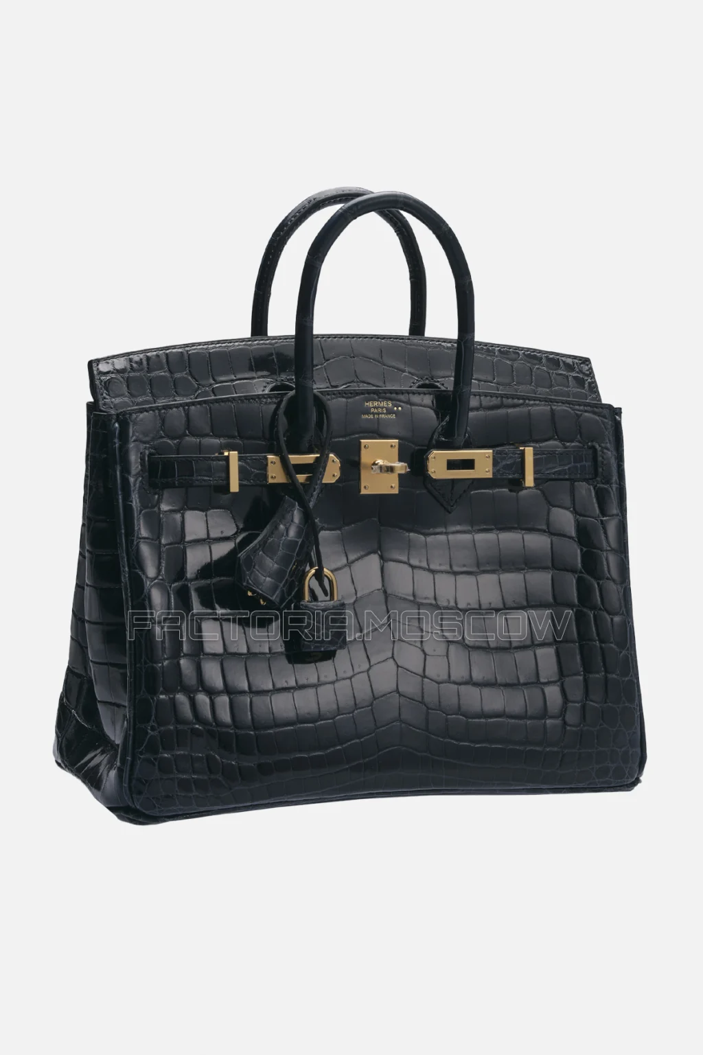 Hermes Birkin 25 Shiny Vert Rousseau Niloticus Crocodile GHW