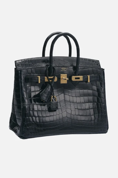 Hermes Birkin 25 Shiny Vert Rousseau Niloticus Crocodile GHW