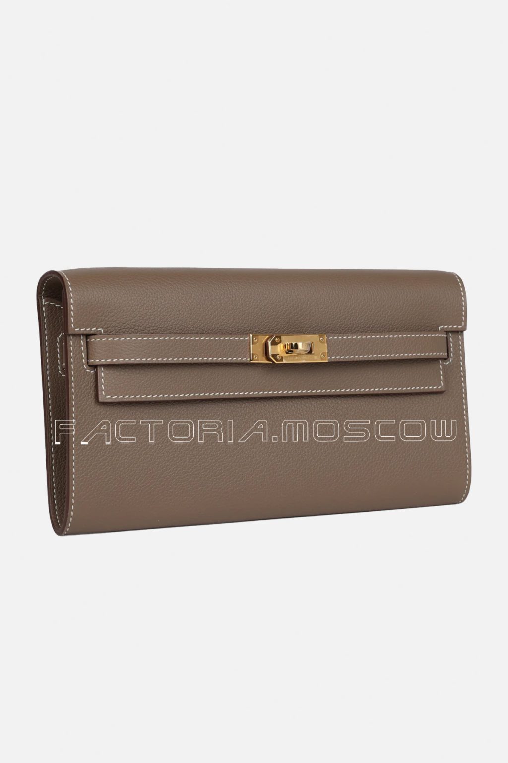 Hermès Kelly Wallet To Go Etoupe Evercolor GHW