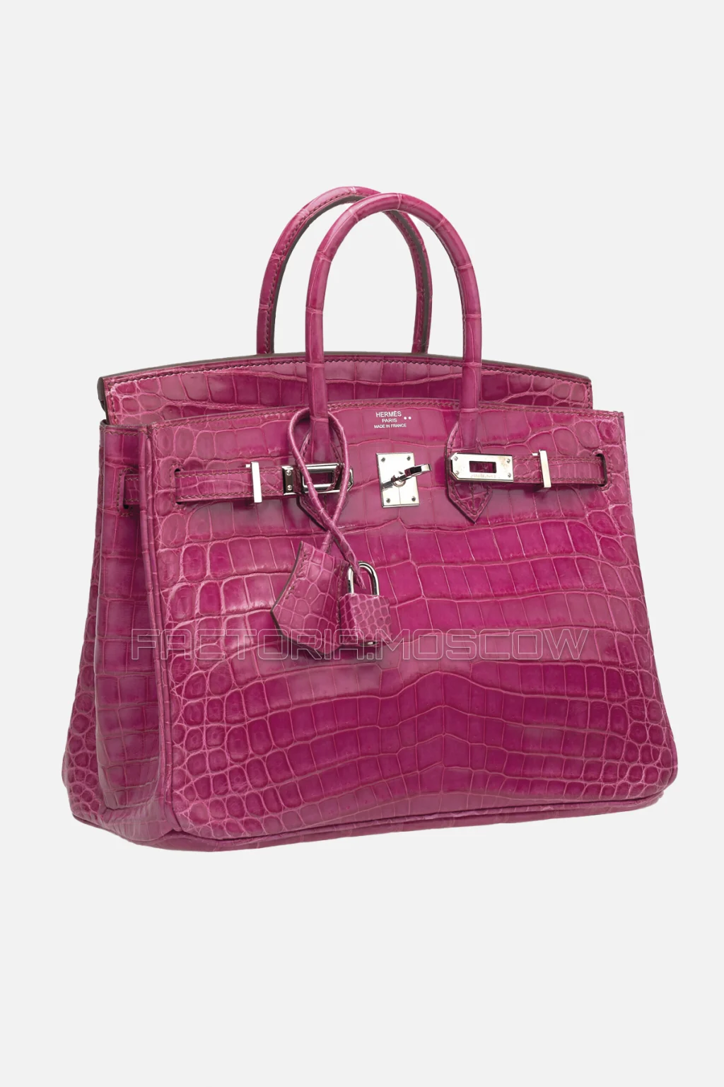 Hermes Birkin 25 Shiny Fuchsia Niloticus Crocodile PHW