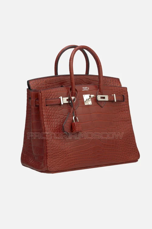 Hermes Birkin 25 Matte Alligator Rouge H PHW