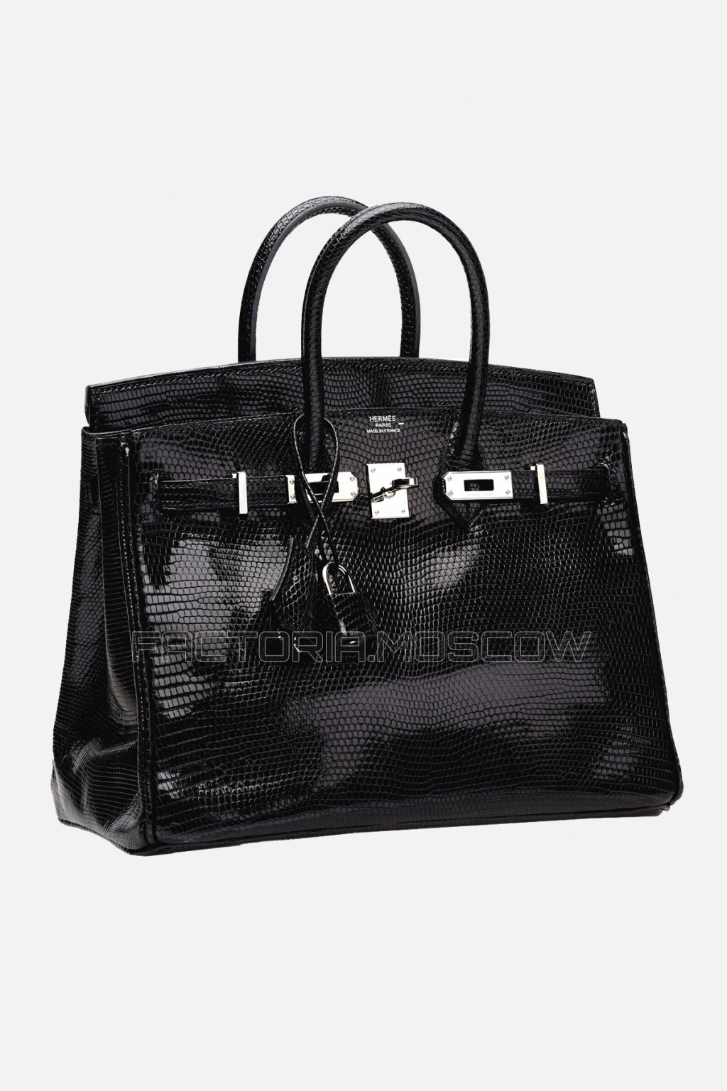 Hermes Birkin 25 Shiny Black Niloticus Lizard PHW