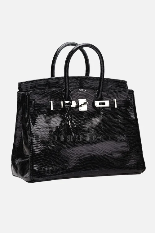 Hermes Birkin 25 Shiny Black Niloticus Lizard PHW
