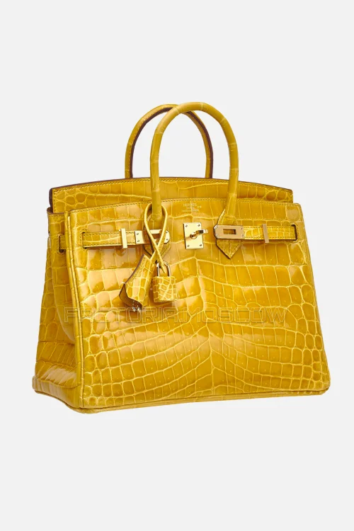 Hermes Birkin 25 Shiny Ambre Niloticus Crocodile GHW
