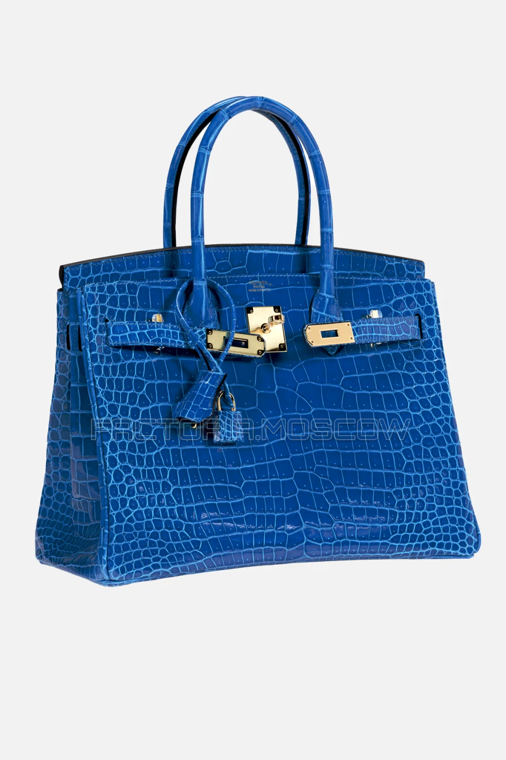 Hermes Birkin 30 Shiny Porosus Crocodile Bleu Izmir GHW