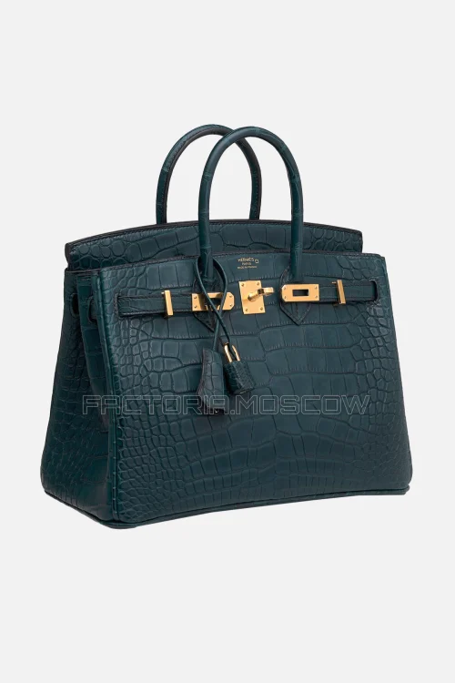 Hermes Birkin 25 Matte Vert Rousseau Alligator GHW
