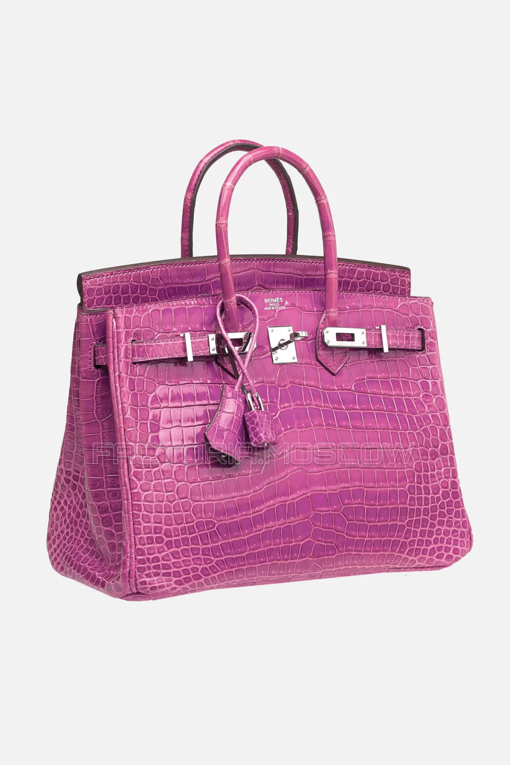 Hermes Birkin 25 Shiny Violet Porosus Crocodile PHW