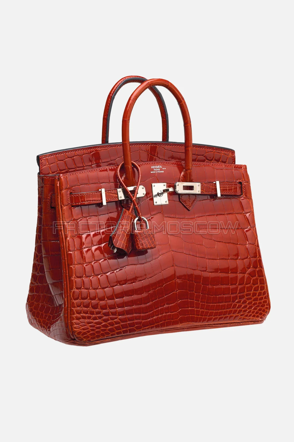 Hermes Birkin 25 Shiny Rouge H Niloticus Crocodile PHW
