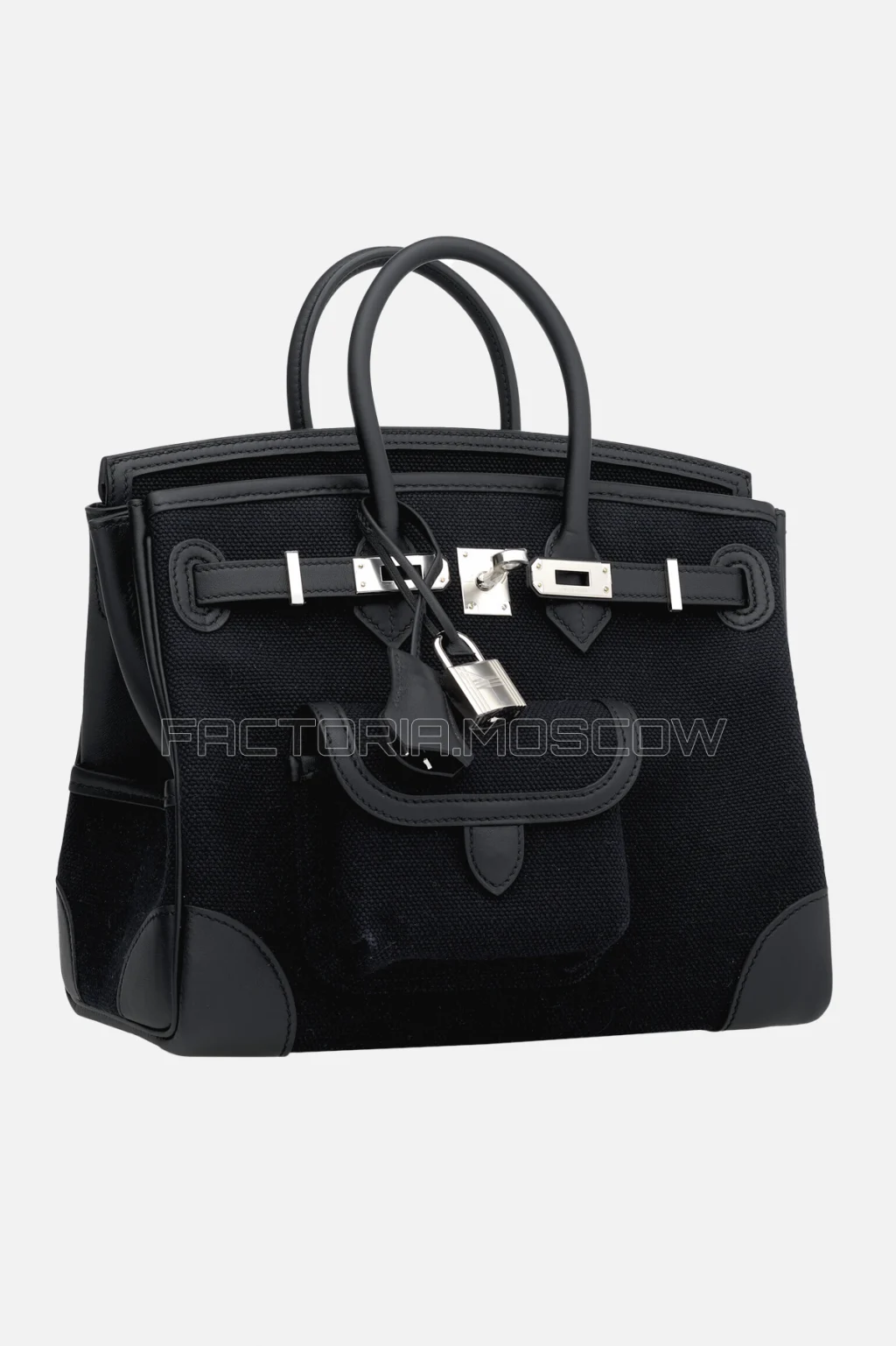 Hermes Birkin Cargo 25 Black Canvas/Swift Cargo PHW