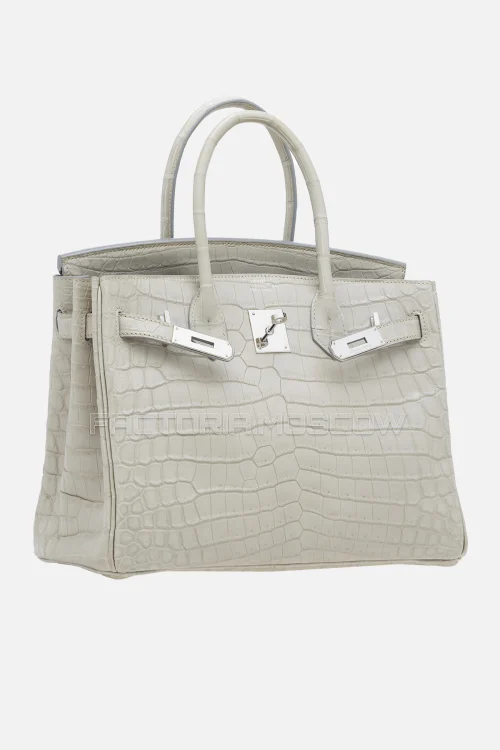Hermes Birkin 30 Beton Niloticus Crocodile PHW