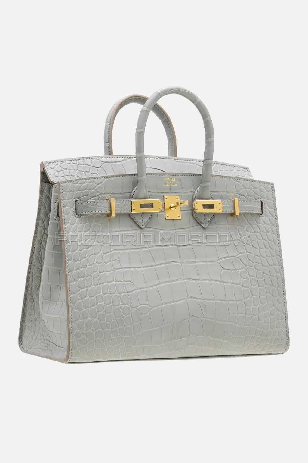 Hermes Birkin Sellier 25 Matte Gris Perle Alligator GHW