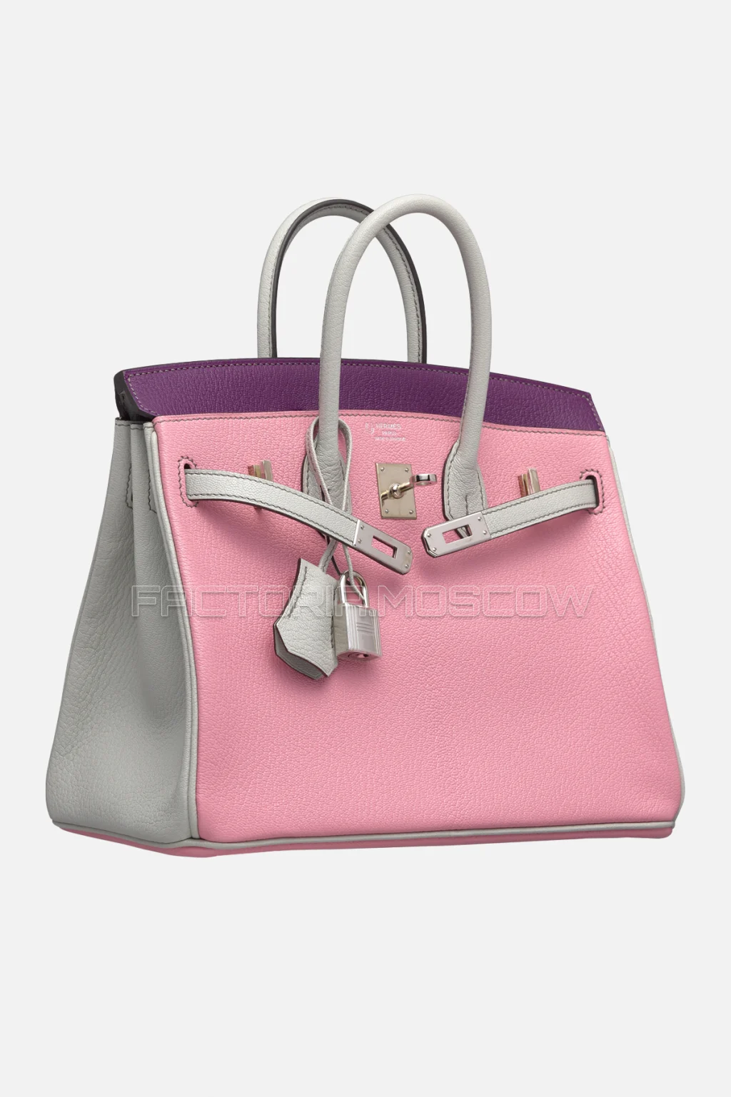 Hermes Birkin 25 Chevre Anemone, Rose Confetti, Gris Perle PHW