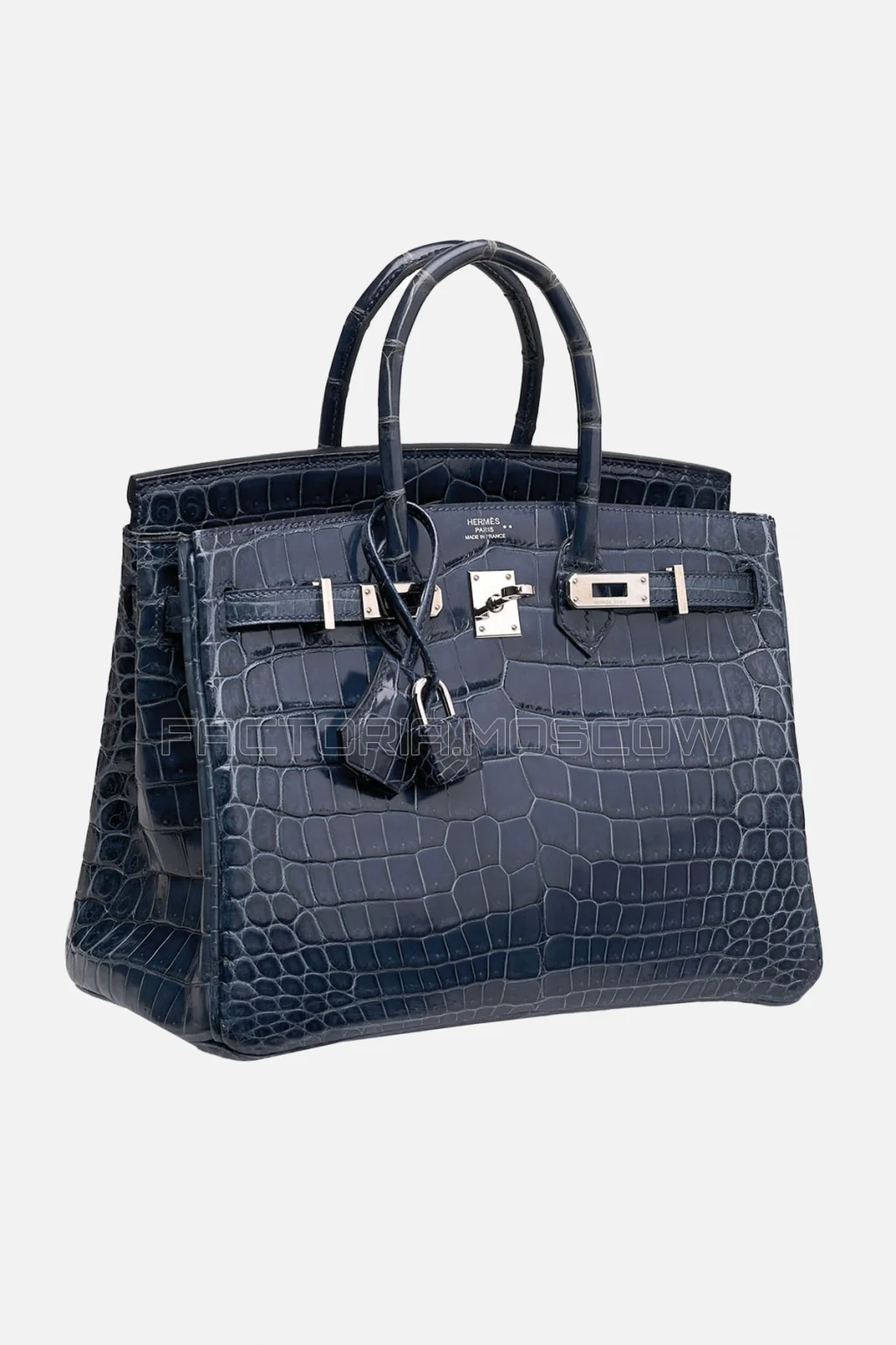 Hermes Birkin 25 Shiny Bleu Abysse Niloticus Crocodile PHW