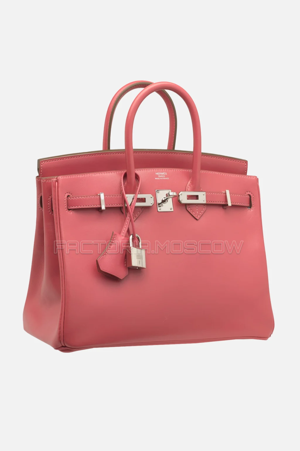 Hermes Birkin Sellier 25 Tadelakt Rose Lipstick PHW