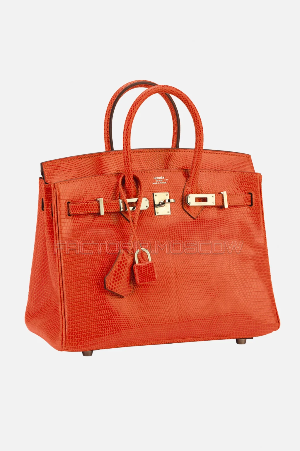 Hermes Birkin 25 Shiny Tangerine Lizard PHW