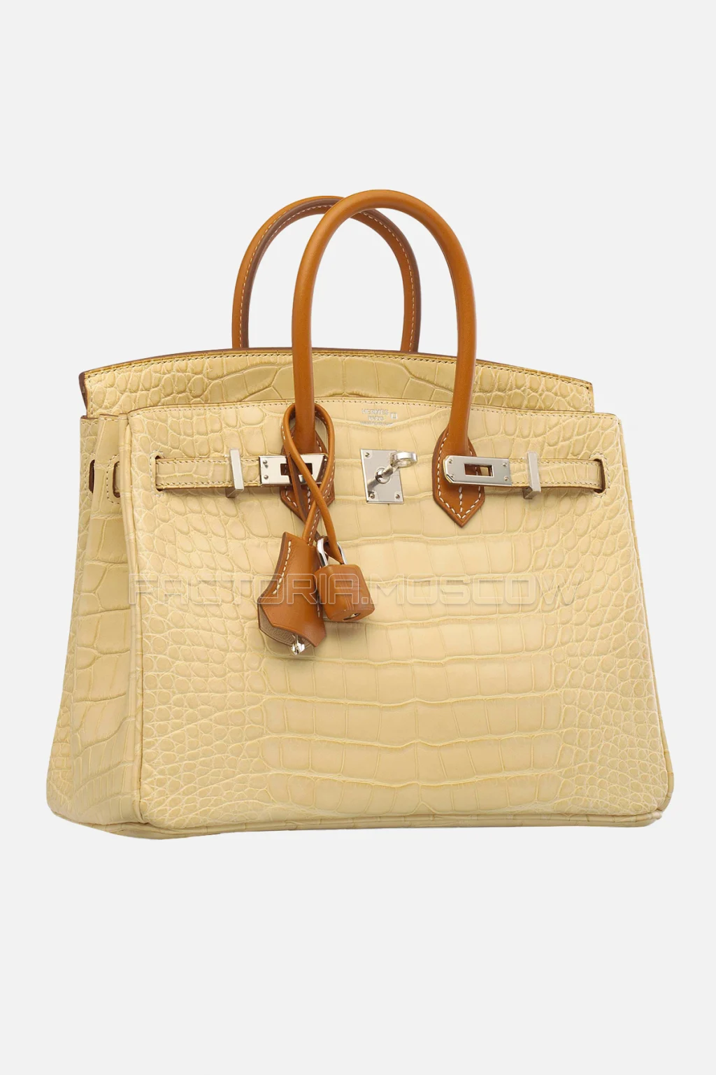 Hermes Birkin Touch 25 Matte Alligator Vanille/Naturel Sable Swift PHW