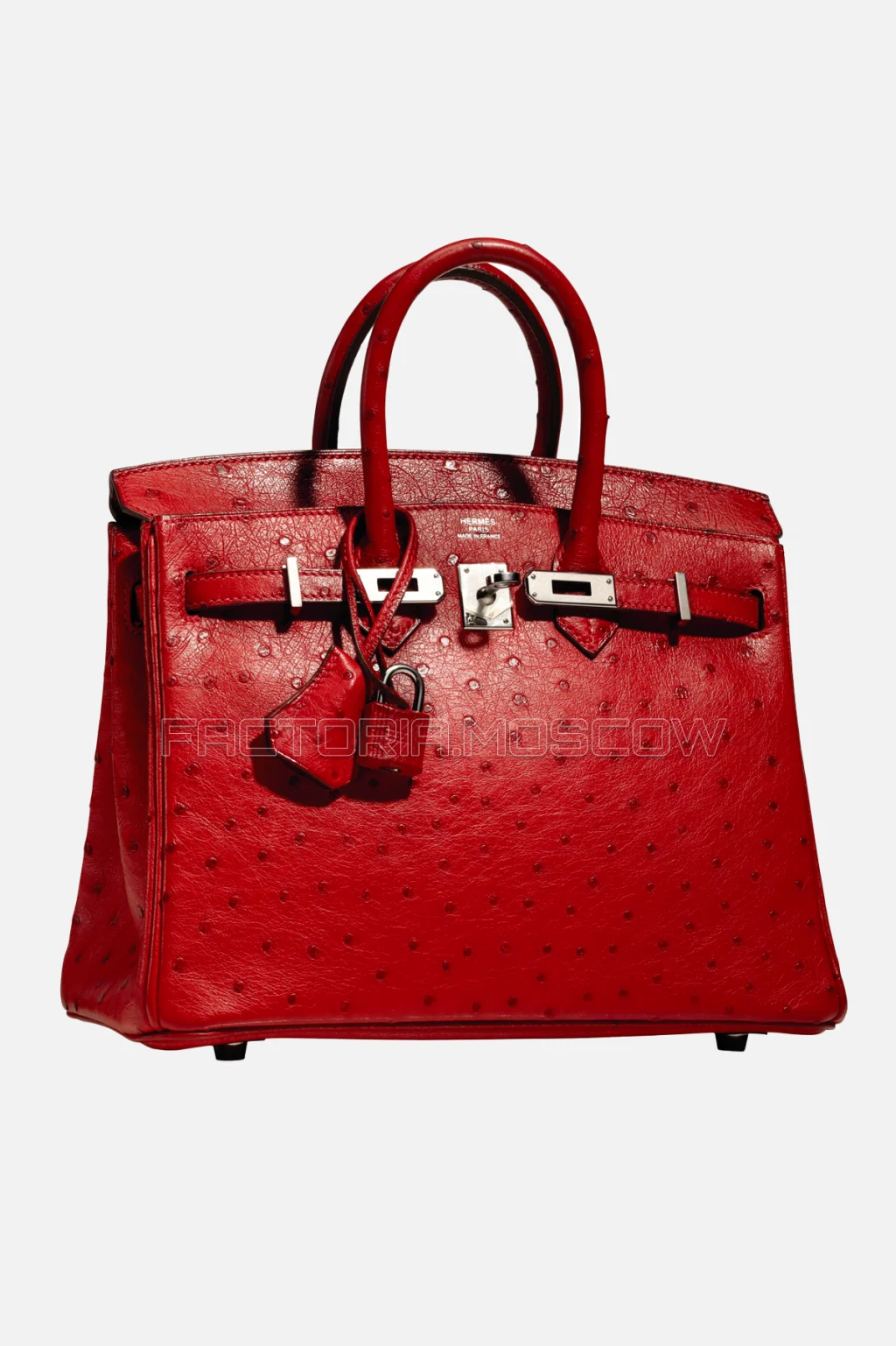 Hermes Birkin 25 Ostrich Rouge Vif PHW