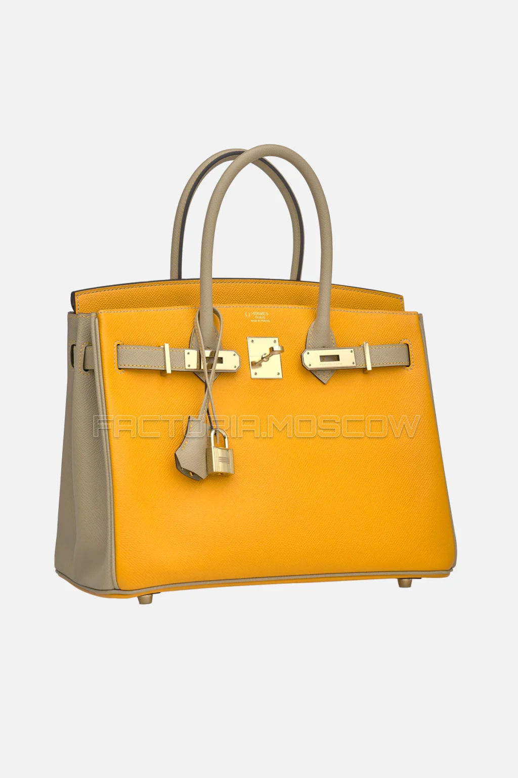 Hermes Birkin 30 Jaune D'Or/Gris Asphalte Epsom GHW