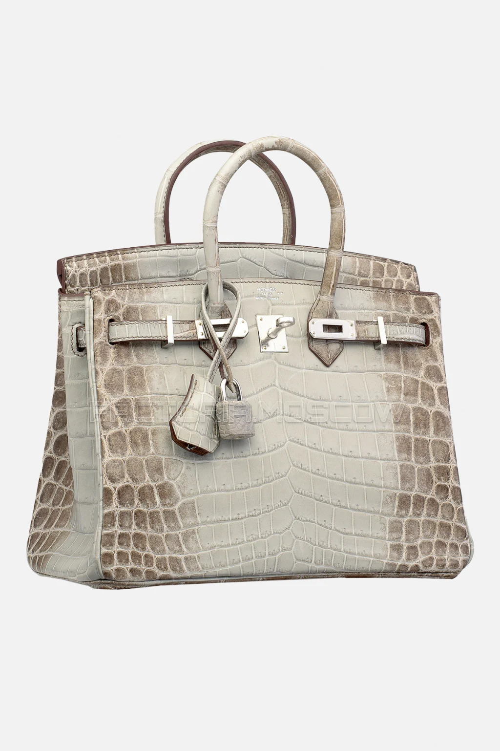 Hermes Birkin 25 Matte Gris Cendre Himalaya Niloticus Crocodile PHW