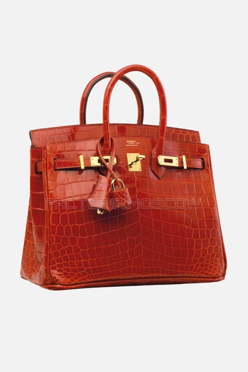 Hermes Birkin 25 Shiny Sanguine Niloticus Crocodile GHW