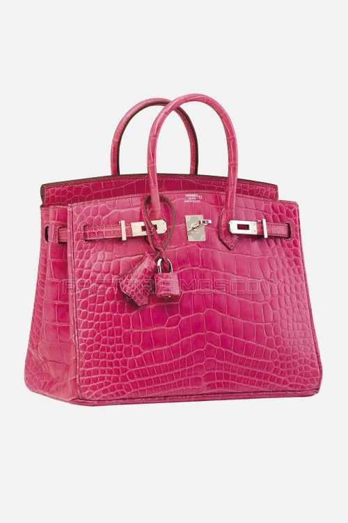 Hermes Birkin 25 Shiny Rose Tyrien Niloticus Crocodile PHW