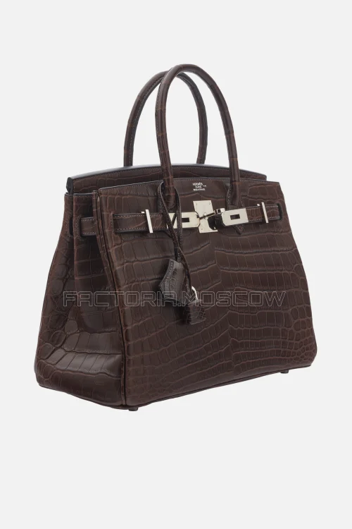Hermes Birkin 30 Matte Ébene Niloticus Crocodile PHW