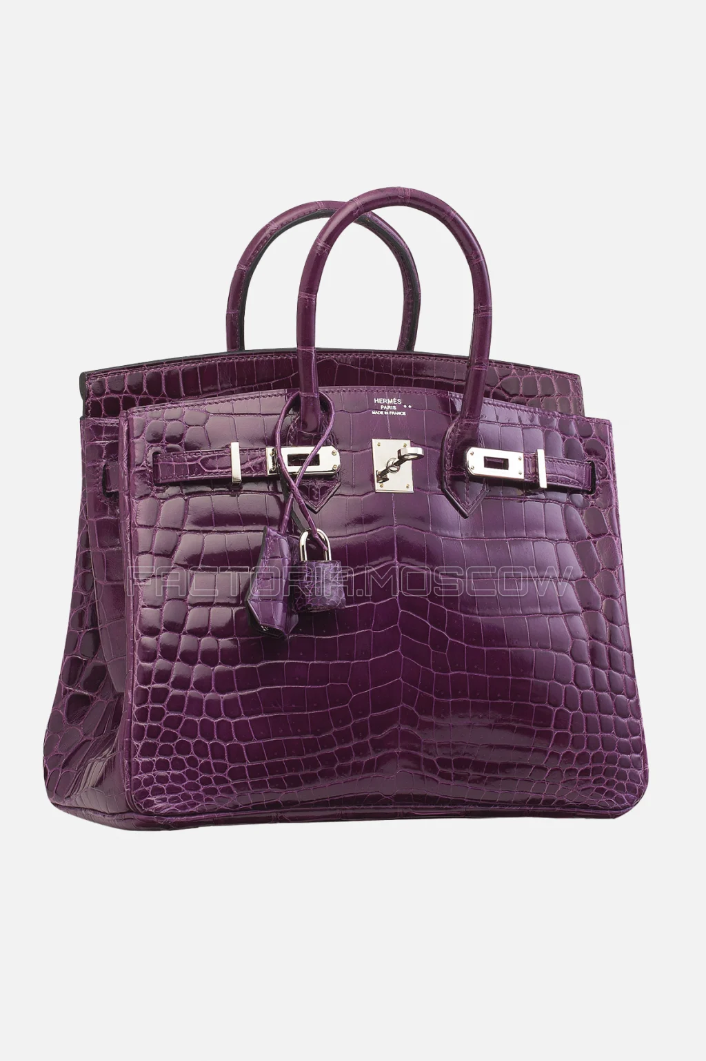 Hermes Birkin 25 Shiny Amethyste Niloticus Crocodile PHW