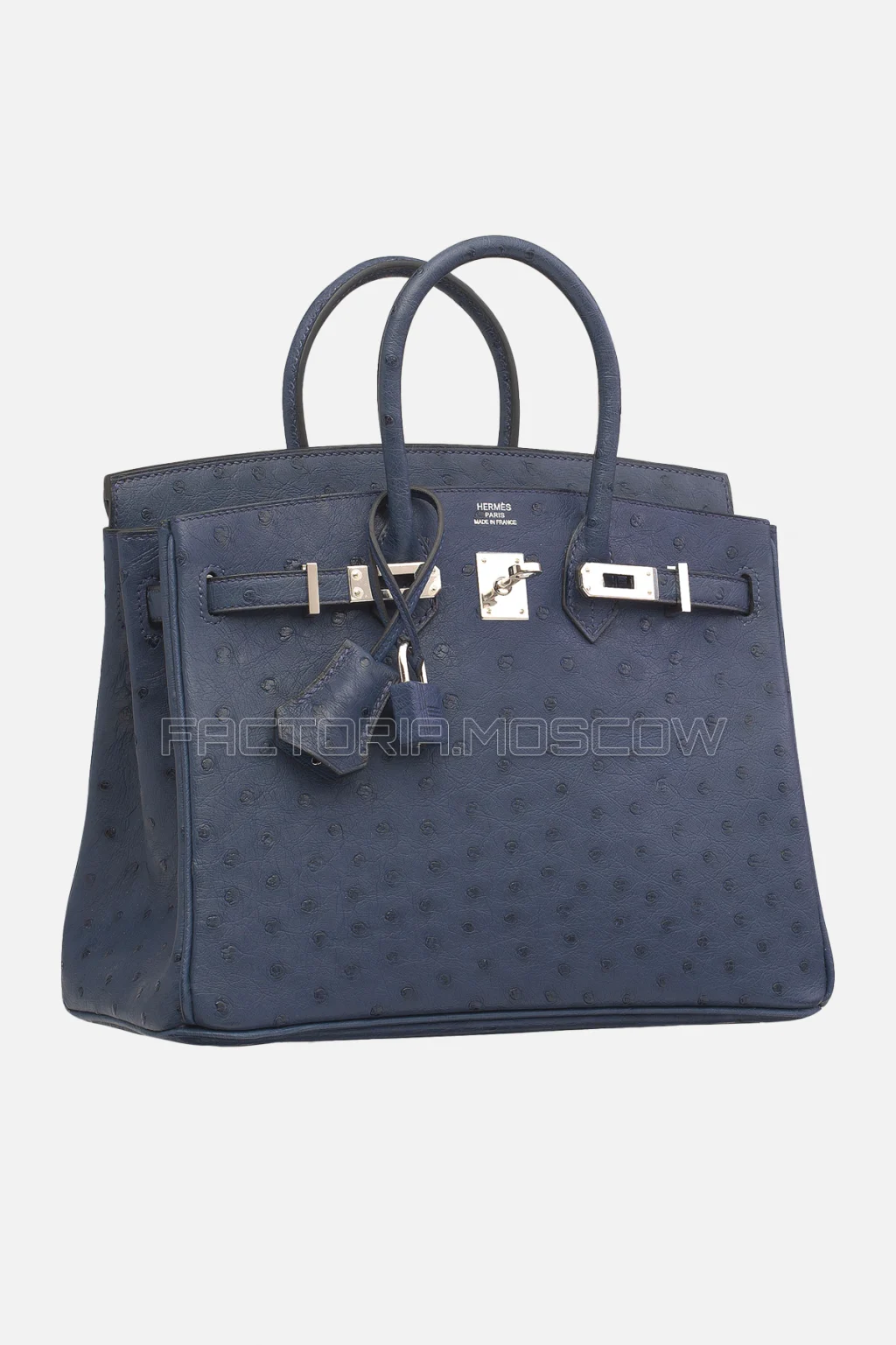 Hermes Birkin 25 Ostrich Bleu De Malte PHW