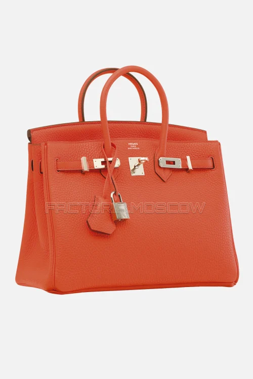 Hermes Birkin 25 Clemence Orange Poppy PHW