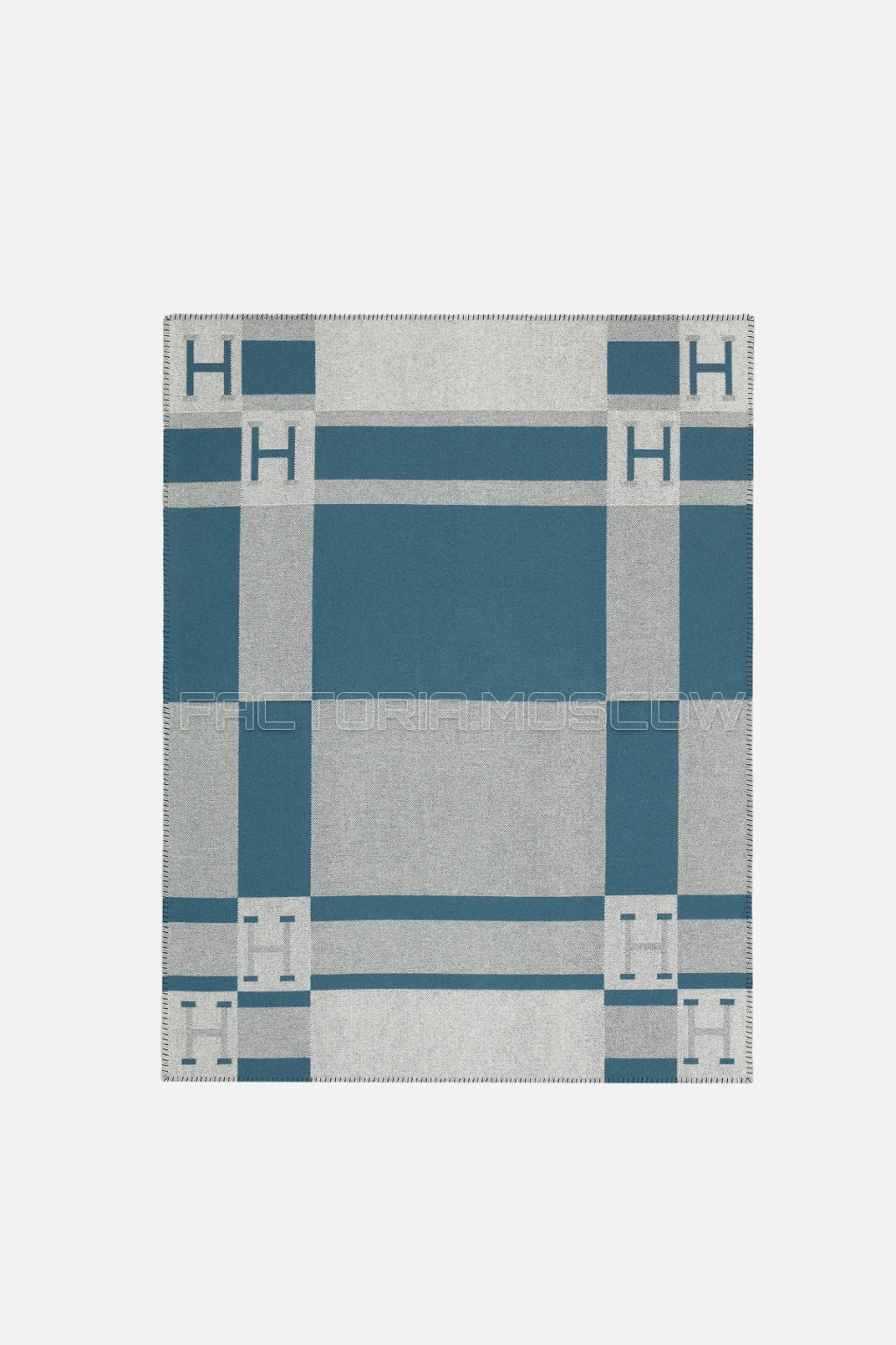 Hermes Avalon Bayadere blanket Colour Bleu Baltique
