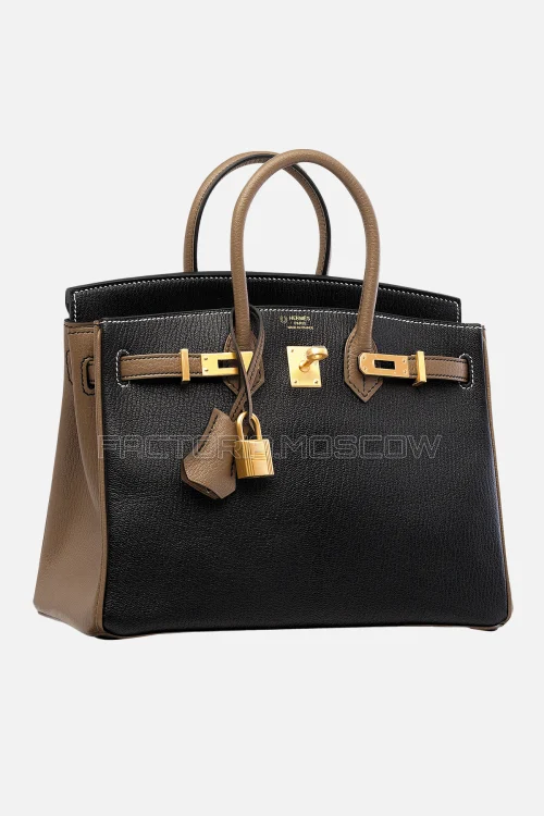Hermes HSS Birkin 25 Chevre Black/Etoupe GHW