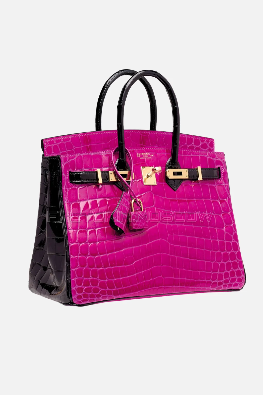 Hermes HSS Birkin 25 Shiny Rose Sheherazade/Black Niloticus Crocodile GHW