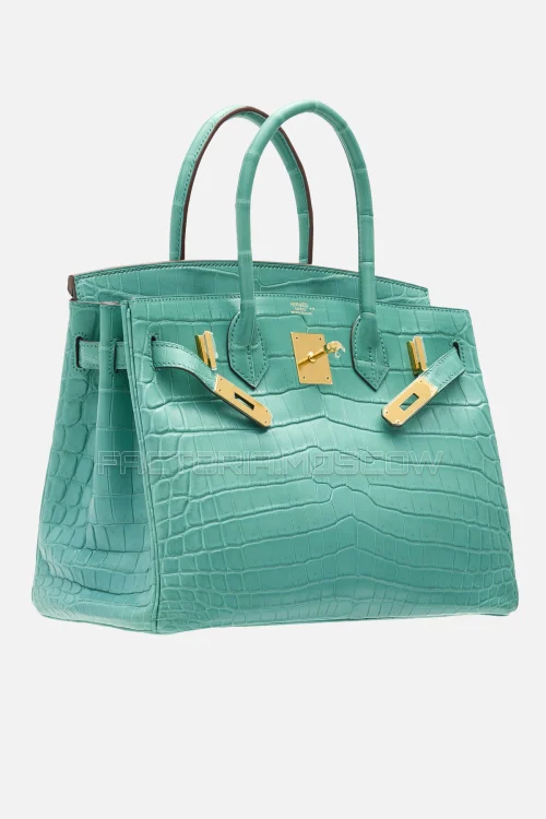 Hermes Birkin 30 Matte Bleu Paon Niloticus Crocodile GHW